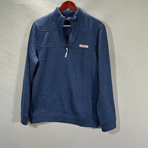Vineyard Vines Shep Shirt Mens Small Blue 1/4 Zip Pullover Blue  Pink Logo